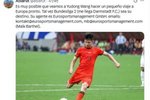 国外亚洲足球博主：王钰栋可能加盟德乙达姆施塔特