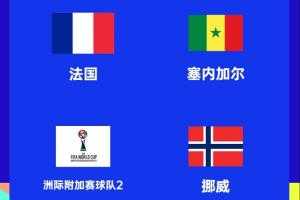 世界杯I组赛程:挪威vs法国末轮交手,比赛时间6月27日3点