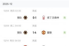 只打精锐？?狼队近7场英超只进3球，分别是对阵曼联 枪手 红军