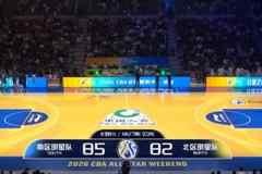 各种扣篮和三分看得爽!南方明星队半场85-82领先北方明星队